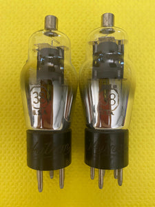 Matched Pair Majestic Number / Type 38 #38 Vacuum Tubes Valves Engraved / Stamped Base NOS-Testing