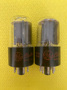 Matched Pair General Electric GE Red Label 6SN7 6SN7GTB Vacuum Tubes Valves Copper Support Rods Phono Preamp Grade
