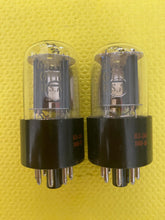 Load image into Gallery viewer, Matched Pair General Electric GE Red Label 6SN7 6SN7GTB Vacuum Tubes Valves Copper Support Rods Phono Preamp Grade
