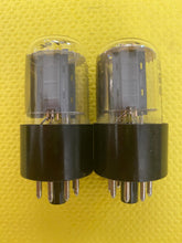 Load image into Gallery viewer, Matched Pair General Electric GE Red Label 6SN7 6SN7GTB Vacuum Tubes Valves Copper Support Rods Phono Preamp Grade

