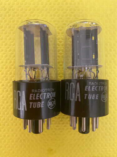 Matched Pair RCA 6SN7 6SN7GTB Vacuum Tubes Valves Black Plate