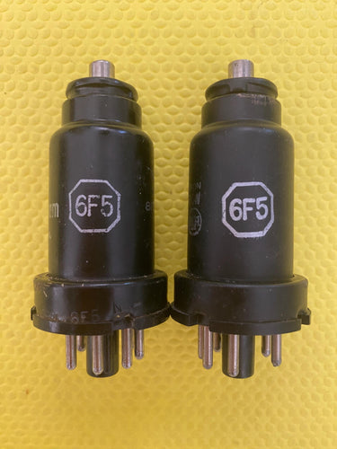 Matched Pair RCA / Cunningham 6F5 6F5GT Vacuum Tubes Valves