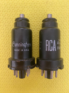 Matched Pair RCA / Cunningham 6F5 6F5GT Vacuum Tubes Valves