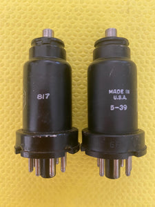 Matched Pair RCA / Cunningham 6F5 6F5GT Vacuum Tubes Valves