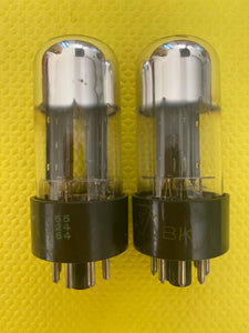 Matched Pair Sylvania 6SN7 6SN7GTB Vacuum Tubes Valves Black Wing Plate Tall Bottle