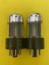 Load image into Gallery viewer, Matched Pair Sylvania 6SN7 6SN7GTA Vacuum Tubes Valves Chrome Dome Silver Top Phono Preamp Grade
