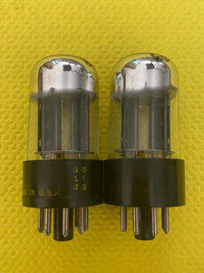 Matched Pair Sylvania 6SN7 6SN7GTA Vacuum Tubes Valves Chrome Dome Silver Top Phono Preamp Grade