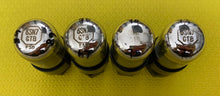 Load image into Gallery viewer, Matched Quad Sylvania 6SN7 6SN7GTB Vacuum Tubes Valves Black Wing Plate Silver Top Chrome Dome

