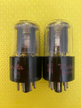Load image into Gallery viewer, Matched Pair General Electric GE 6SN7 6SN7GTB Vacuum Tubes Valves Copper Support Rods
