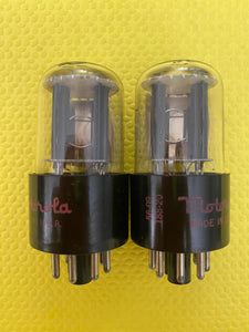 Matched Pair General Electric GE 6SN7 6SN7GTB Vacuum Tubes Valves Copper Support Rods
