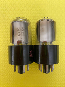 Matched Pair General Electric GE 6SN7 6SN7GTB Vacuum Tubes Valves Copper Support Rods