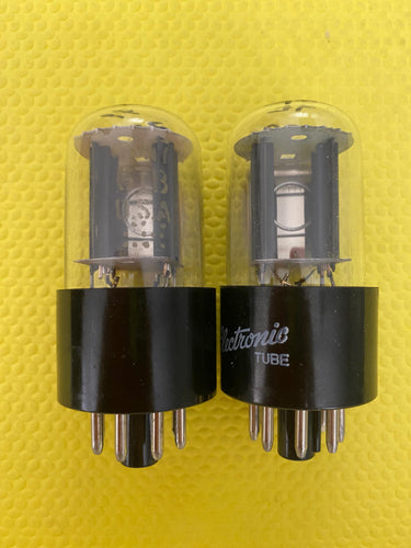 Matched Pair General Electric GE 6SN7 6SN7GTB Vacuum Tubes Valves Copper Support Rods Top Filament NOS NIB
