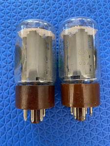 Matched Pair Sylvania 5881 JAN-6L6WGB Milspec Vacuum Tubes Valves
