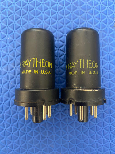 Matched Pair Raytheon 6J5 Vacuum Tubes Valves NOS-Testing