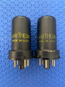 Matched Pair Raytheon 6J5 Vacuum Tubes Valves NOS-Testing