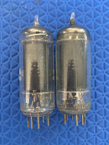 Matched Pair General Electric GE 6CL6 Vacuum Tubes Valves Black Plate