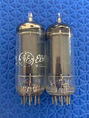 Matched Pair General Electric GE 6CL6 Vacuum Tubes Valves Black Plate NOS-Testing