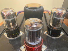 Load image into Gallery viewer, Matched Pair Sylvania 6SN7 6SN7GTA Vacuum Tubes Valves Chrome Dome Silver Top Phono Preamp Grade
