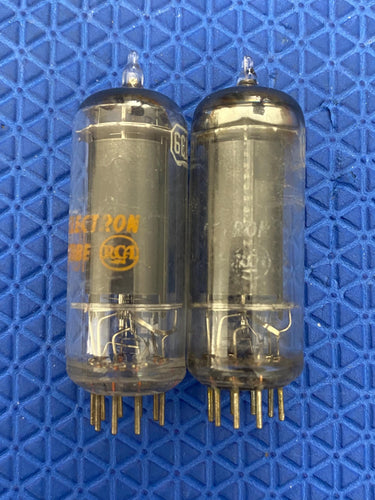 Matched Pair RCA 6CL6 Vacuum Tubes Valves Black Plate Triple 3 Mica