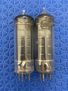 2 Sylvania 35B5 Vacuum Tubes Valves Shiny Black Plate D Getters 4 Ribs Lot Of Two