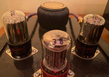 Load image into Gallery viewer, Matched Pair General Electric GE Red Label 6SN7 6SN7GTB Vacuum Tubes Valves Copper Support Rods Phono Preamp Grade
