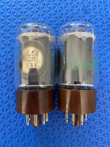 Matched Pair Sylvania 5881 JAN-6L6WGB Milspec Vacuum Tubes Valves