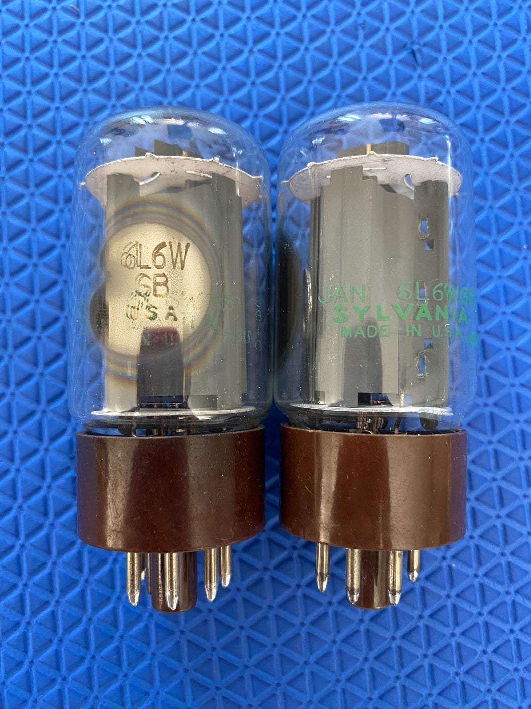 Matched Pair Sylvania 5881 JAN-6L6WGB Milspec Vacuum Tubes Valves