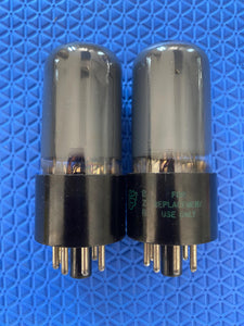 Matched Pair Sylvania 6V6 6V6GT Vacuum Tubes Valves Silver And Gray NOS-Testing