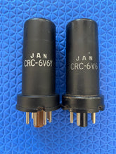 Load image into Gallery viewer, Matched Pair RCA 6V6 JANCRC6V6 Vacuum Tubes Milspec Metal Bottle NOS-Testing
