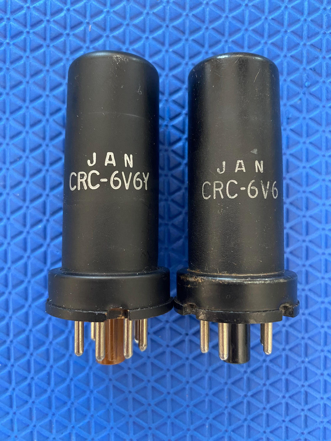 Matched Pair RCA 6V6 JANCRC6V6 Vacuum Tubes Valves Milspec Metal Bottle NOS-Testing