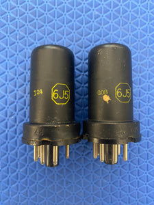 Matched Pair Raytheon 6J5 Vacuum Tubes Valves NOS-Testing