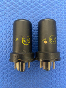 Matched Pair Raytheon 6J5 Vacuum Tubes Valves NOS-Testing