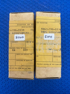 Matched Pair Tung-Sol 6AR6 6AR6WA JANCTL6098 Milspec Vacuum Tubes Valves NOS NIB