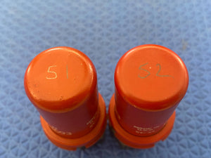 Matched Pair RCA 5693 JANCRC5693 6SJ7 Vacuum Tubes Valves Milspec Red Bottle