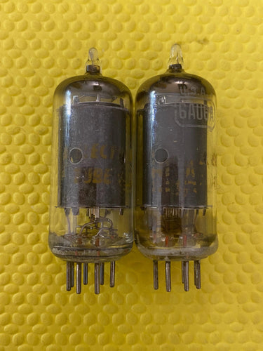 Matched Pair RCA 6AU6 6AU6A Vacuum Tubes Valves Black Plate NOS-Testing