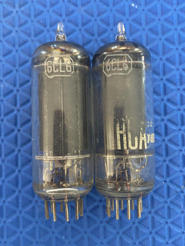 Matched Pair RCA 6CL6 Vacuum Tubes Valves Black Plate Triple 3 Mica