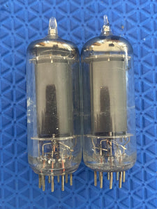 Matched Pair General Electric GE 6CL6 Vacuum Tubes Valves Black Plate NOS-Testing