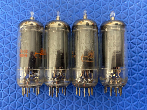Matched Quad General Electric GE 6CL6 Vacuum Tubes Valves Black Plate