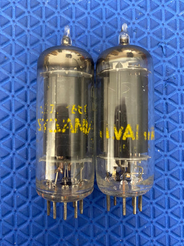Matched Pair Sylvania Black Plate 6CL6 Vacuum Tubes Valves