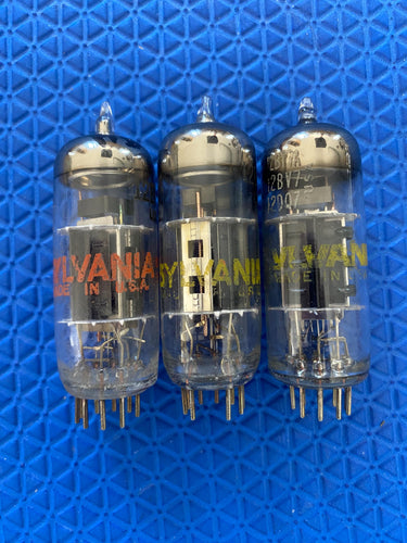 Matched Trio Sylvania 12BY7 12BY7A Vacuum Tubes Valves
