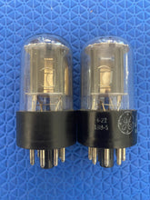 Load image into Gallery viewer, Matched Pair General Electric GE 6SN7 6SN7GTA Vacuum Tubes Valves Copper Support Rods
