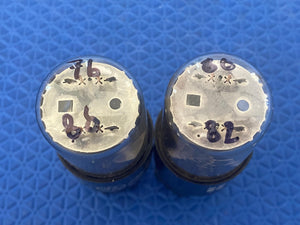Matched Pair General Electric GE 6SN7 6SN7GTB Vacuum Tubes Valves Copper Support Rods NOS NIB