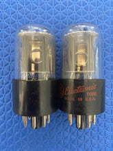 Load image into Gallery viewer, Matched Pair General Electric GE 6SN7 6SN7GTB Vacuum Tubes Valves Copper Support Rods
