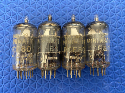 Matched Quad Philips Miniwatt PCF80 9U8 Vacuum Tubes Valves