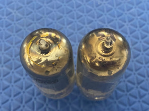 Matched Pair RCA Black Plate 5763 Vacuum Tubes Valves
