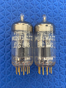 2 Philips Gold Pin 6CM4 EC86 Vacuum Tubes Valves Lot Of Two