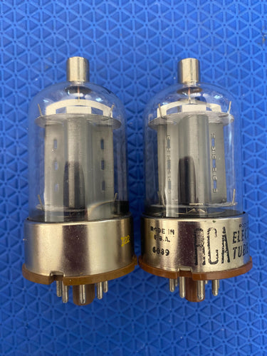 Matched Pair RCA 6146 Vacuum Tubes Valves Black Plate NOS-Testing