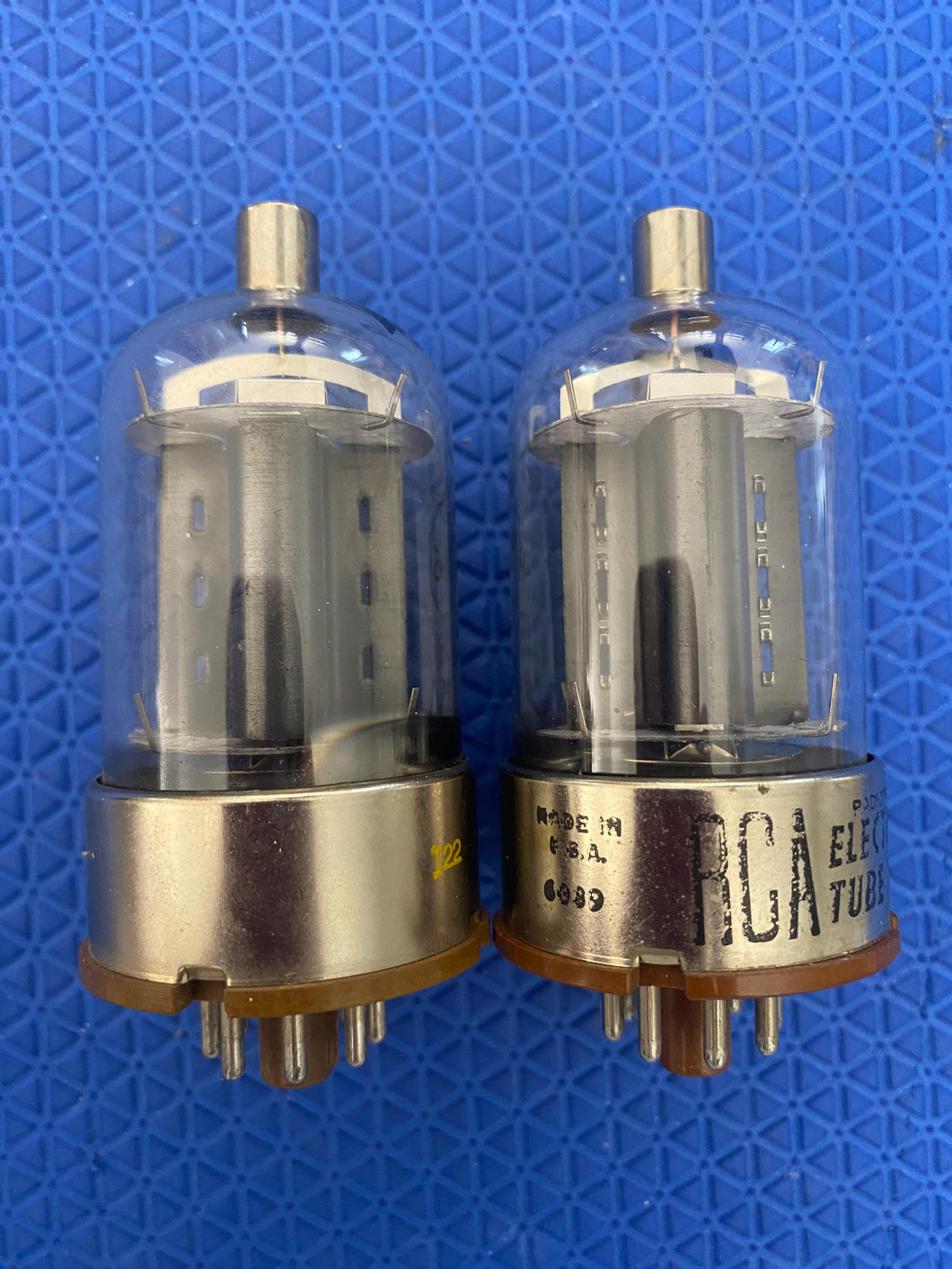 Matched Pair RCA 6146 Vacuum Tubes Valves Black Plate NOS-Testing