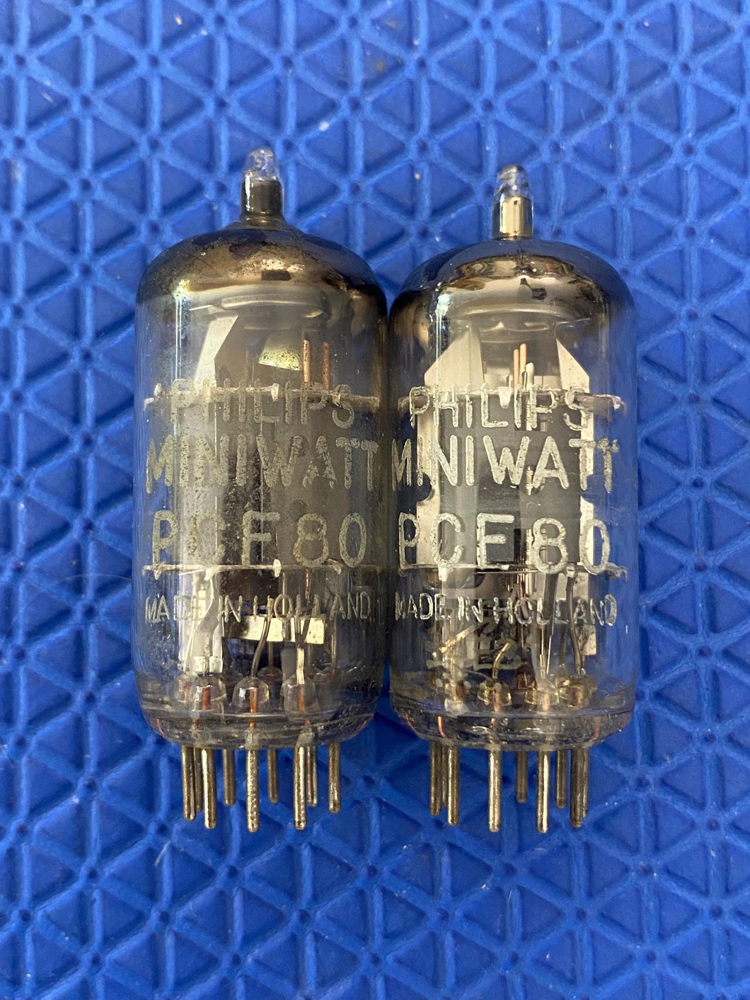 Matched Pair Philips Miniwatt PCF80 9U8 Vacuum Tubes Valves