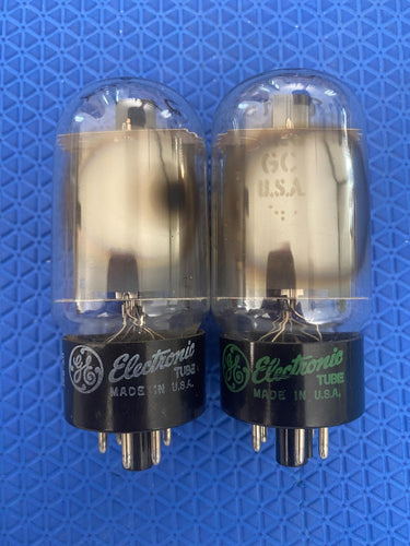 Matched Pair General Electric GE 6L6 6L6GC Vacuum Tubes Valves